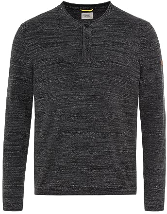 camel active Herren Pullover Knitted Henley Asphalt - XXL