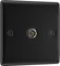 Nexus - Toma de corriente para antena coaxial de TV o FM (metal), color negro mate