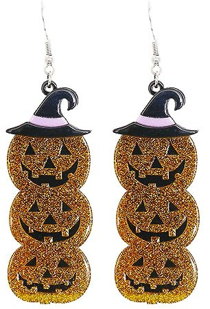 YAZILIND Frauen Mädchen Halloween Kürbis Ohrringe niedlich Tropfen baumeln Kostüm Urlaub Party Zubehör Schmuck