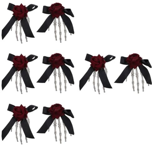 Beaupretty 8pièces Barrettes De Cheveux Halloween Forme De Main Squelette Accessoires Cosplay Pour Fêtes Et Célébrations Pour Créer Une Ambiance Festive