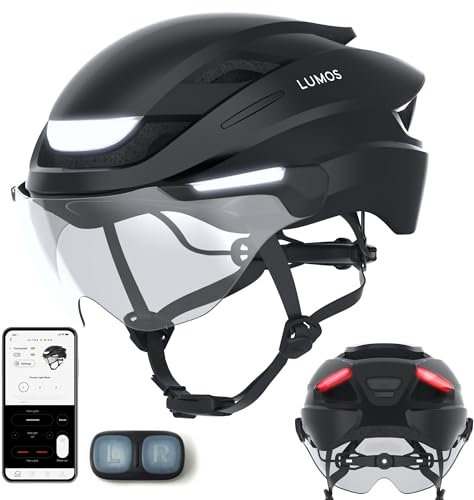 Lumos Ultra Casque de vélo électrique intelligent | Certifié NTA 8776 | Feux avant et arrière LED | Visière rétractable | Contrôle par application | Pour vélo électrique, scooter, cyclisme | Adultes,