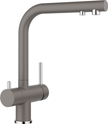 BLANCO FONTAS II Filter | Küchenarmatur in vulkangrau | Hochdruck | Rückflussverhinderer | Keramik Kartusche | Gesicherte Wasserqualität & wassersparend | Filter wird zusätzlich benötigt