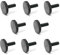 Ganter Normelemente | Flache Rändelschrauben | Rändelschrauben (niedrige Form) | DIN 653-M4-16 | 8 Stück | Stahl brüniert | Gewinde: M4x16