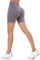 Yaavii Scrunch Butt Kurze Leggings Damen High Waist Seamless Push Up Booty Shorts für Sport Yoga Fitness Gym Workout Lila M