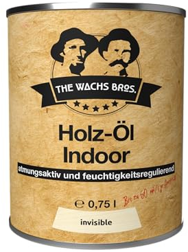 Hartwachsöl Indoor Invisible – Atmungsaktiver Holzschutz - 0,75L - Natürliche Pflege für Boden & Möbel - THE WACHS BROS.