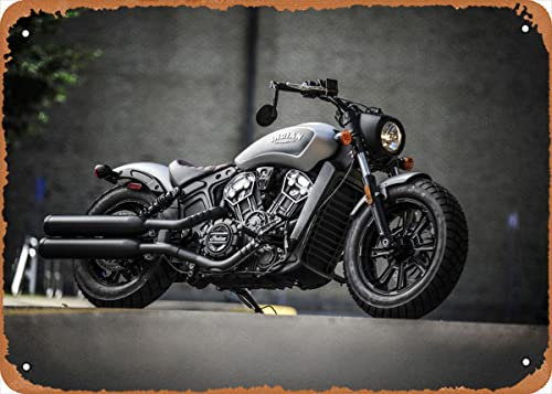 GeRRiT Motorcycles Club Indian Scout Bobber, hervorragendes Poster, 20,3 x 30,5 cm, Retro-Vintage-Metallschild, Zuhause, Männerhöhle