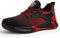tqgold Sicherheitsschuhe Herren Damen Leicht Arbeitsschuhe Sportlich Schutzschuhe Stahlkappenschuhe rutschfest Atmungsaktiv (Größe 45EU,Rot)