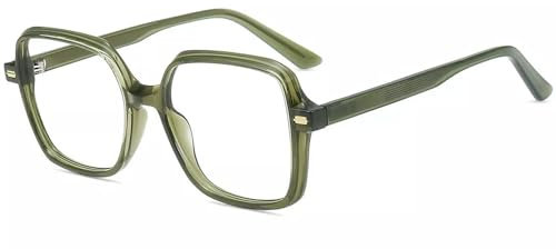 Firmoo Blaulicht Brille ohne Sehstärke Damen Herren Runde Anti Belastung Der Augen UV Schutzbrille Blaulichtfilter Computer Brille TR90(Grün)