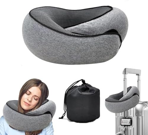 WEERSHUN Flyhugz Wander Plus Oreiller Cervical de Voyage en Mousse à mémoire de Forme pour Avion (Noir)