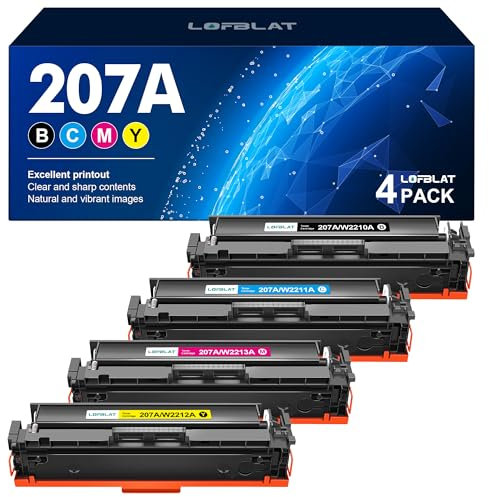 LOFBLAT 207A 207X Kompatible Toner (ohne Chip) für HP 207A W2210A 207X Multipack für HP Color Laserjet Pro MFP M283fdw M255dw M283fdn M283 M255 M255nw M282nw M282 (Schwarz Cyan Gelb Magenta, 4-Pack