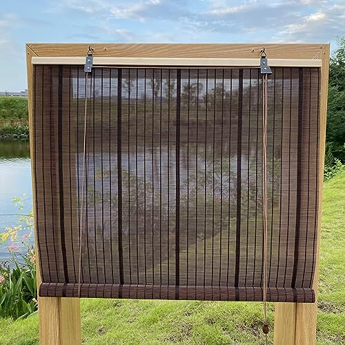 XiuXiu bamboo blinds bamboo shades roman bamboo curtains roller shades for interior windows Roll Up blinds Indoor Outdoor Patio G 122W x 122H cm