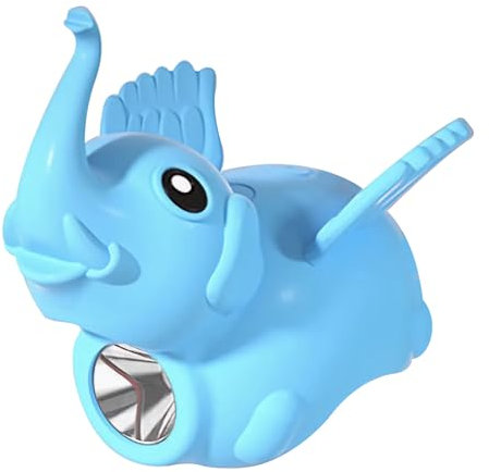 Editbar Kinder Scooter Licht, LED Kinder Roller Licht - USB Wiederaufladbar Kinderwagen Licht, LED Elefantenbaby Warnlicht, Dreifachmodus, Acht Stufen Wasserdicht, für Roller und Kinderwagen (Blau)