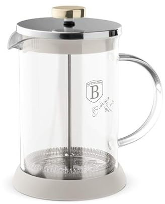 Berlinger Haus French Press Kaffeebereiter | 600 ml Borosilikatglas mit Edelstahlfilter | Hitzebeständig & leicht zu reinigen | Sahara Collection
