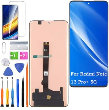 Pantalla de repuesto para Xiaomi Redmi Note 13 Pro Plus 5G LCD TFT, 23090RA98C 23090RA98G Pantalla táctil digitalizador kit de piezas de reparación (sin huellas dactilares, no pantalla curvada)