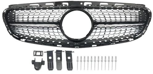 NYSQOFMB Kühlergrill Für Mercedes E-Klasse W212 E63 AMG Look 2014 2015 2016 Schwarz Glänzend Stoßstange Grill