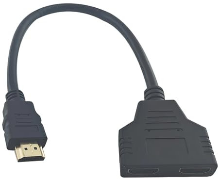 LEMLIN Répartiteur HDMI 1 vers 2 Voies,Adaptateur Doubleur HDMI 1080P Mâle vers 2 Femelles,Splitter pour HDTV,Moniteur LED,Projecteurs Compatible avec DVD, TV,HD