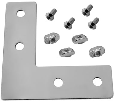 KLAK 30 - Verbinderplatte - L - 85x85mm Aussen L-Schnekel Flachverbinder 30x30 Aluprofil - 4 Stück inkl. Verschraubung