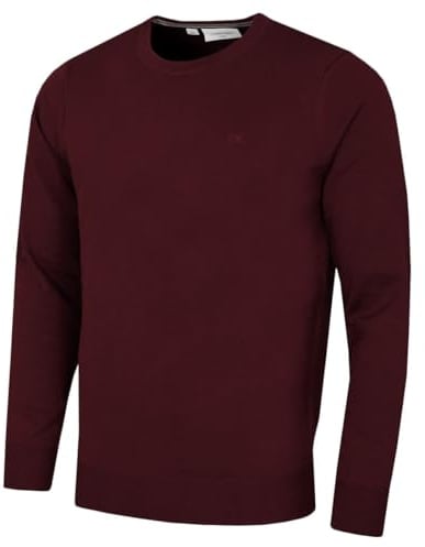 Calvin Klein Mens Crew Neck Cotton Sweater - Port - M