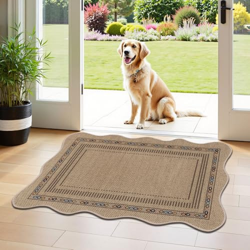 SHACOS Indoor Door Mat 60 x 90 cm Non Slip Thin Doormat Low Profile Dirt Trapper Front Door Mats Inside Doormats for Entrance, Pets