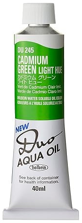 Holbein Duo Watersoluble Oil Colors - Cadmium Green Light Hue (Light Green) - 40ml Tube