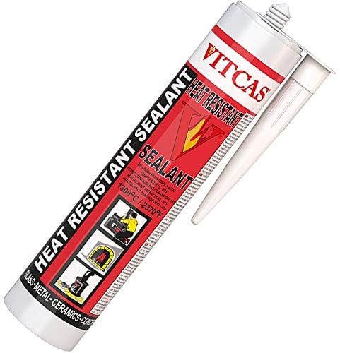 VITCAS Heat Resistant Sealant - Excellent adhesion - Converts to rock - Simple to use - Heavy duty – Fixing Ceramic – Glass - Metal - 1300 C - 310ml
