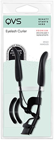 QVS Wimpernzange Lash Curler für große und runde Augen inklusive drei Ersatzpolster forme