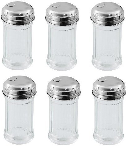 6 Mini Zuckerstreuer Zuckerspender American Style Höhe 8,5 cm Ø 4,5 cm