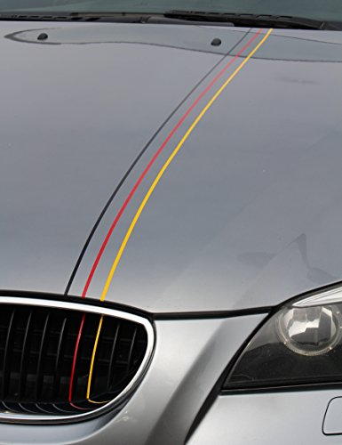 Finest Folia Deutschland Aufkleber Set für Front Kühlergrill Motorhaube Sticker für Gitter Zierstreifen Folie selbstklebend Kfz Zubehör KX006