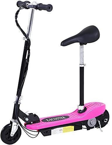 HOMCOM Outdoor Ride On Powered Scooter 120W Motor Bike 2 x 12V Battery - Pink
