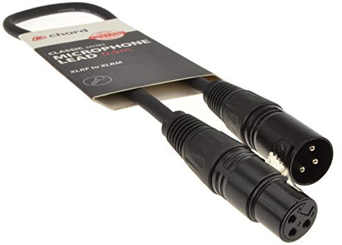 kenable Ausgewogen XLR Mikrofon Anschlusskabel Männlich Zum Weiblich Audio Kabel Schwarz 0,5 m [0.5 Meter/0,5m]