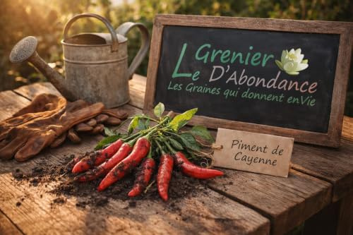 25 graines à semer - Le Grenier d'Abondance - PIMENT Rouge de Cayenne - Capsicum annuum