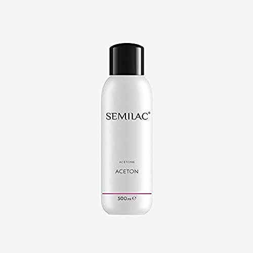Semilac Remover Acetone Nagellackentferner 500 ml Für Hybridlack UV LED Nagellack Reiniger für Maniküree und Pediküre Dermatologisch Getestet