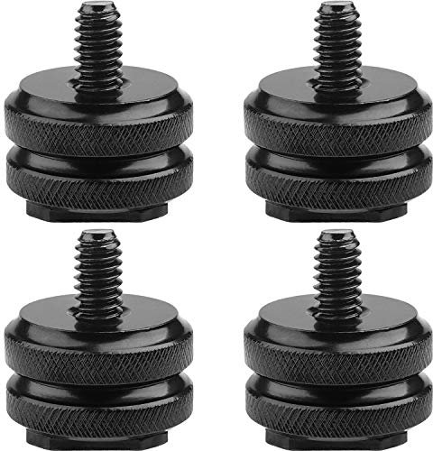Camera Hot Shoe Mount to 1/4-20 Tripod Screw Adapter,Flash Shoe Mount for DSLR Camera Rig (Pack of 4)