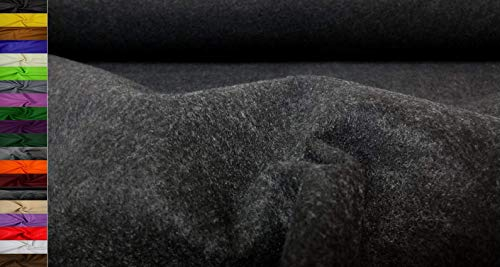 STOFFBOOK 2MM DICKE UNIVERSELLE FILZSTOFFE -DOPPELBREITE 180CM STOFF, C482 (Anthrazit-Melange)