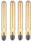 OUGEER 4er Edison Vintage Röhrenlampe E27 4W T30-225 Reagenzglas Flöte Glühlampe Rohr,AC 220-240V,E27 T30 LED Filament Glühbirne Warmweiß(2300K)
