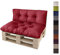 sunnypillow Palettenkissen Auflage Set für Europaletten Indoor und Outdoor Palettenpolster Palettensofa Kissen mit schöner Steppung viele Größen Set:Sitzkissen 120x80 + Rückenkissen 120x40, Rot
