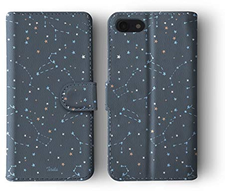 Compatible with iPhone 6 & 6s Tirita Flip Wallet Case Cover PU Leather Moon Stars Constellations Galaxy Space