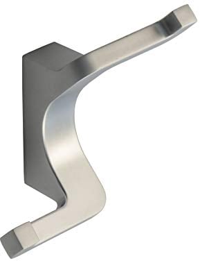 Gedotec Wand-Garderobenhaken Vintage Kleiderhaken Chrom matt - Queen | Höhe: 71 mm | Handtuch-Haken 2-fach aus Metall | Wandhaken unsichtbar verschraubt | 1 Stück - Doppelhaken silber mit Schrauben