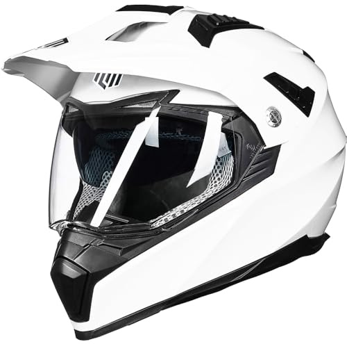 ILM Motorradhelm Motocross Helm Damen Herren 606V | ECE22.06/DOT geprüft, abnehmbarer Sonnenschirm, Weitwinkelvisier, ABS-Schale, Belüftung, für ATV & Dirt Bike & Enduro
