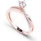 Jeulia Damen Rotgold Ringe Sterling Silber Rundschliff Solitärring Diamant Ringe Schmuck für Braut Hochzeit Band Verlobungsring (52 (16.6))