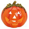 Halloween Deko Windlicht Teelichthalter Kerzenhalter „Kürbis mit Gesicht“ aus Ton glänzend - orange Ø18 x T17 cm - stimmungsvolle Herbstdeko für Innen Außen Gruseldeko Tischdeko Garten Party