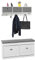 SoBuy Set de Banc de Rangement avec Coussin Rembourré, 2 abattants + Meuble d'Entrée Portemanteau Mural 3 Tiroirs, FSR64-W + FRG282-W