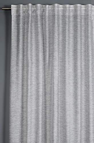 Schal mit Gardinenband Jaquard-Voile grau 140 x 245