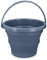 Navaris Cubo Plegable para Camping - Balde de Agua con asa de 5 L para Fregar Lavar Limpieza - Barreño Flexible para Viaje Playa Pesca - Azul Oscuro