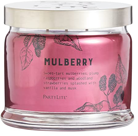 PartyLite Kerzenglas mit 3 Dochten, Brombeere