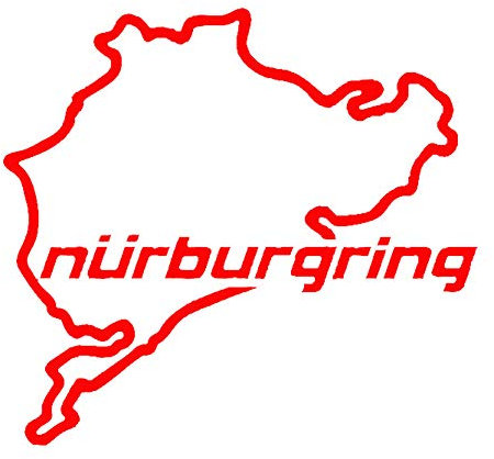Porfeet Auto Aufkleber, Nürburgring Karte Lustige Auto LKW Fahrzeug Reflektierende Abziehbilder Aufkleber Dekoration rot