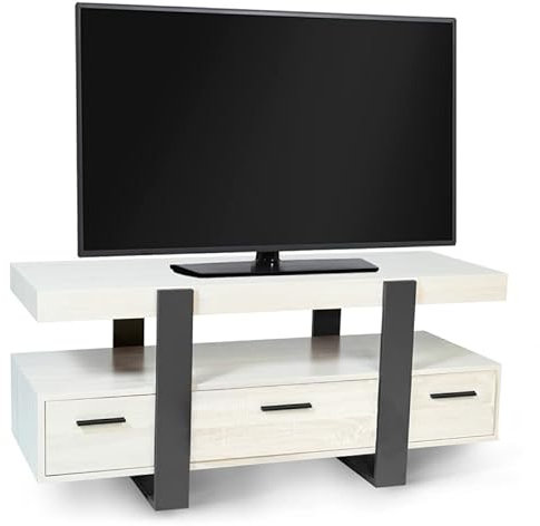 IDMarket - Meuble TV 116 cm Phoenix avec tiroirs Bois Gris