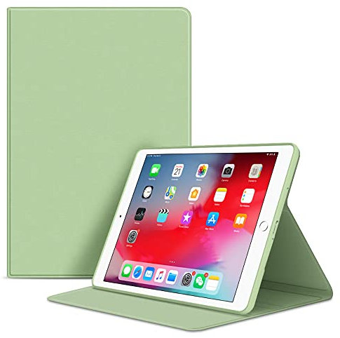 VAGHVEO Funda para iPad 10,2 Pulgadas 2021/2020/2019 (9ª/8ª/7ª Generación), iPad Air 10.5 (3ª Gen)/ Pro 10,5 2017 Carcasa Case Cover, Flexible Suave TPU Cubierta Trasera Protectora, Verde Claro