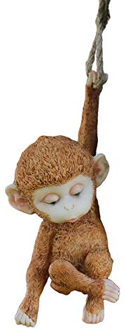Zhenwo Skulpturen Aus AFFE Kunstharz Hängender AFFE Statue Für Drinnen Und Draußen, Garten-Statue, Dekorative Hofkunst, Rasendekoration,A