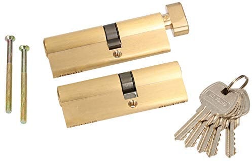 KOTARBAU® Lot de 2 cylindres profilés à fermeture identique 50 x 40 mm avec bouton de fermeture